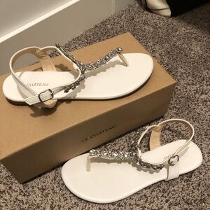 Le Chateau Rhinestone Thong Sandals